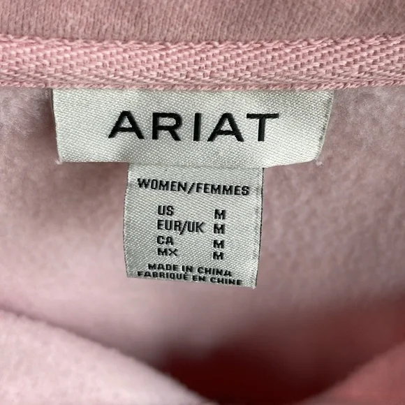 Ariat Pink and Teal Geometric Half-Zip Pullover - Picture 2 of 3